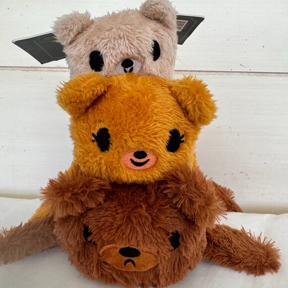 NWT, Bark Box Dog Toy GOLDILUNCH & THE THREE BEARS, L Dog, Plush 3 pc Toy, Brown - Picture 2 of 15